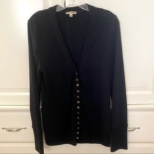 Large Black Cardigan with snap closure